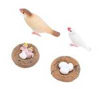 Srliya 4 PC Finch Bird Life Cycle Figures for Kids PVC Realistic Educational Educational Growth Cycle Toys
