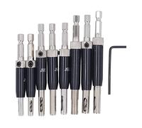 Srliya 8pcs Self Center Kinging Bit Bit Black Henk Chank Chance Apertura dello Strumento per Trapano per il Finestrino per le Porte in Legno