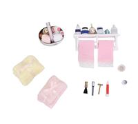 Srliya Accessori da Bagno in Miniatura in Scala 1:12, Accessorio da Bagno per Casa delle Bambole Mucchio di Asciugamani Mensola Cestino Mini Decorazione della Casa, Mostra Trame R