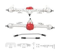 Srliya Asse portale anteriore posteriore RC Car Argento-Rosso Lega di Alluminio Cuscinetto Ad Alta Resistenza Asse Anteriore Posteriore Asse Portale per SCX10 II 1/10 RC Car