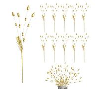 Srliya Bacche Natalizie Glitterate con Aghi di Pino Artificiali, Rami di Pino per la Decorazione del Giardino di Casa e Abbellimento di Ghirlande Fai da Te (Oro)