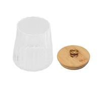Srliya Barattolo per tè in Vetro Durevole e Resistente Al Calore per Bancone della, Barattolo in Vetro da 580 Ml con Coperchio Ermetico per Snack a Base di tè, Coperchio in bambù, Multifunzionale