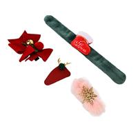 Srliya Braccialetti Schiaffo Natalizi in Materiale Premium, Confortevole Lanugine, Braccialetti a Scatto per Bambini Realizzati in Feltro, un Set per Uso Domestico, per la Maggior