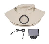 Srliya Cappello Ventola a Bordo Largo Solare Cappello Ventola Solare Solare e velocità di Regolabili in Carica USB Velia di Raffreddamento Cappello Largo con Lembo del Collo