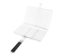 Srliya Cestino per Griglia Cestino per Griglia Pieghevole Portatile per Pesce per Barbecue per 12,6 X 8,9 Pollici di Bloccaggio in Acciaio Al Carbonio (A)