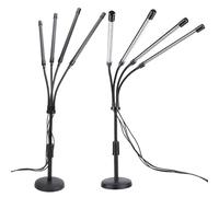 Srliya Coltiva le Luci 4 Teste Rosso Blu Giallo Spettro Completo LED Pianta Coltiva la Lampada Accensione Automatica con Collo di Cigno Flessibile per (Montaggio su scrivania 4 teste (spina UE))