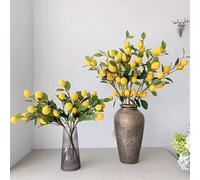 Srliya Decorazione Precisa del Ramo di Limone Artificiale Alta Simulazione per il Centrotavola della Decorazione Domestica, Senza Irrigazione per L'ufficio della del Soggiorno, Materiale: Fiore