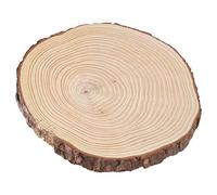 Srliya Fette di Legno Natura Pino, Predebusa con Bellissima Cornice di Corteccia, Decori di Mestieri Fai -da -te, per Pirografia, Decorazione, Spessore di 2 Cm, Forma Irregolare (22,5 * 23)