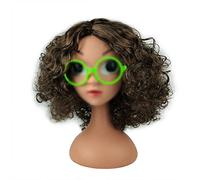 Srliya Film Fumetto Cosplay Parrucca con Telai di Occhiali per Bambini, Capelli Ricci Corti Vestire il Sostegno di Costume di Halloween, Ispirato Ai Film Popolari per Bambini,