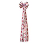 Srliya Fiocco con Bandiera, Fiocco Oversize per il Giorno Dell'indipendenza con Code Lunghe, Fiocco con Ghirlanda Patriottica in Lino Sintetico per Decorazioni Festive, 33x136 Cm