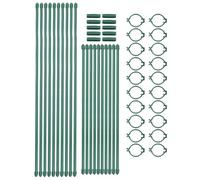 Srliya Kit Picchetti di Supporto per Piante, Pali da 40 Cm, 30 Cm, 20 Fibbie, 10 Tubi di Collegamento per Piante da Interno Ed esterno.