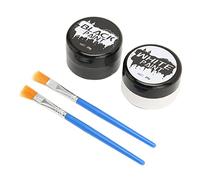 Srliya Kit Pittura Corpo Viso Bianco Nero per Trucco Scheletro Teschio, 2 Colori per Feste di Halloween, Sicuro e Facile Applicare