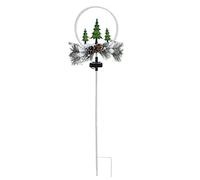 Srliya Lampada Natalizia Solare a LED da Esterno in Confezione da 2 con | Lampada da Giardino, Metallo e PVC, Fogliame di Pino Finto, Prati Cortili Terrazze, Batteria da 1,2 V 600 MAh, Uso Esterno