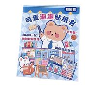 Srliya Little Bears 3D Stereoscopic Bubble Sticker Libro con Motivi Multipli, Forniture per Decorazioni per Album per Bambini, PVC, Carta