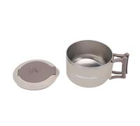 Srliya Manico Pieghevole Ciotola per Noodle Isolante a Doppio Strato con Coperchio a Prova di Perdite per Insalata di Riso Ramen Adatta Al Microonde per i Membri della Famiglia 5,9x3,9 Pollici (Beige)