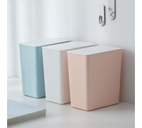 Srliya Mini Pattumiera da Appoggio in Stile Nordico, Comodo Coperchio Manuale per Materiale Plastico da (Rosa chiaro)