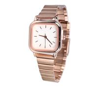 Srliya Orologio Alla Moda, Lussuoso, Dalla Struttura Squisita, Impermeabile, Colorfast, in Lega con Tocco Liscio, per Studentesse (Cinturino in oro rosa con quadrante bianco)