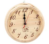 Srliya Orologio da Parete Rotondo in Legno Anticorrosione, Accessorio per Sauna, Facile da Leggere, con Eleganti Lancette in Metallo, Ideale per L'arredamento della casa.