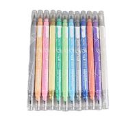 Srliya Penne Colorate a Doppia Testa, 12 Penne Colorate per Diari Che Non Sbiadiscono Uniformemente, Artistiche Portatili Leggere per Album Fai-da-te, Ceramica, Pratica di