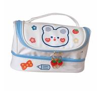 Srliya per Penna, Borsa per la a Matita a Doppia capacità Ad Alta capacità, Design Alla Moda, Durevole con Manico Portatile, Progettazione di Grandi capacità, per gli Studenti,