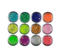 Srliya Perle di Caviale per Nail Art in 12 Colori | Materiale con paillettes di alta qualità, resistente per il fai te, adatto per unghie, decorazione per cellulari