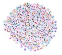 Srliya Perline con Lettere in Acrilico per la Creazione di Gioielli | Leggero, include motivi a stella, cuore di pesca, accessori fatti a mano, adatti per bracciali, collane