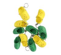 Srliya Portachiavi Pantofola, Mini Portachiavi Carino in Silicone, Adorabile Portachiavi per Vari Accessori, 10 Pezzi Giallo Verde, 7,5 X 3,6 Cm, per la Casa, la Maggior Parte delle