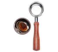 Srliya Portafiltro Senza Fondo di qualità da 58 Mm con Manico in Legno a 3 Orecchie per Macchina da caffè Petrus Portafiltro da caffè in Acciaio Inossidabile per un Miglioramento del Sapore Ideale