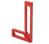 Srliya Righello Quadrato Ad Angolo Retto a 90° in Lega di Alluminio da Carpentiere per la Lavorazione del Legno, Dimensioni Ridotte e Peso Leggero, Strumento Pratico per Metallo e Legno, Rosso (100