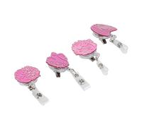 Srliya Rulta per Badge Medico 4pcs, Grazioso Supporto per Infermiera Retrattile, Buon per il Medico Infermiere, con Badge di Fiori di Organo