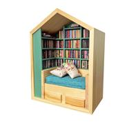 Srliya Scuoti Via L'ansia Libreria Scaffale in Legno Organizza la Casa delle Bambole Calmante Decorativa per Alleviare Lo Stress, Decorazioni Natalizie, per Stanze, Studi, Scrivanie