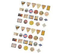 Srliya Serie di Adesivi da Viaggio, Design Vintage 46 Pezzi Adesivi Artigianali Fai-da-te per Diario Portatile con Bottiglia D'acqua, Appassionati di Viaggi, con Texture Premium