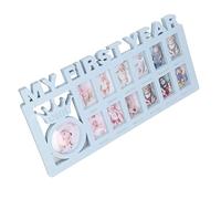 Srliya Set di Cornici per Foto per Bambini Robusta Cornice per Bambini di 12 Mesi Come Miglior Regalo per gli Sposi Plastica 15 X 7,3 X 0,6 Pollici (Blu)