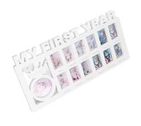 Srliya Set di Cornici per Foto per Bambini Robusta Cornice per Bambini di 12 Mesi Come Miglior Regalo per gli Sposi Plastica 15 X 7,3 X 0,6 Pollici (Bianco)