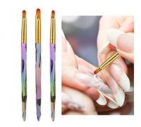 Srliya Set di Pennelli per Nail Art 3 Pezzi, Durevole, per Disegnare, Dipingere, Manicure a Casa o per Uso Professionale (Penna per fototerapia a testa tonda)