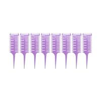Srliya Set di Pettini a Coda per Parrucchiere Viola 8 Pezzi con Manico a Coda Lunga, Materiale ABS Resistente, Ampia Applicazione in Salone, 24,8 X 6,5 Cm
