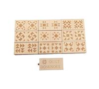 Srliya Set Domino Trapuntato Inciso, Blocchi Puzzle in Legno da 28 Pezzi, Gioco Tradizionale per 2-4 Giocatori, Set da Gioco Domino Trapuntato, Delizie per gli Amanti dei Giochi d
