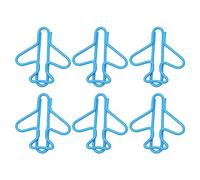 Srliya Simpatiche Graffette, Design a Forma di Aereo, 100 Pz (Blu) | Filo resistente, rivestito in plastica, portatile per scrapbooking e creazione di cartoline