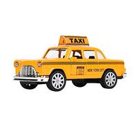 Srliya Simulazione di Taxi in Lega Modello di Veicolo Giocattolo, Funzione di Tiro Indietro della Musica Leggera, Rapporto 1:32, per la Raccolta di Decorazioni per Mobili, Materiale di (Taxi a)