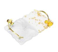 Srliya Tavolozza di Nail Art in Resina, Forma del Quadrato con Mezzo Trasparente, Miscelare e Trasferimento di Smalto Colla, Ottimo per la Pittura, la Scuola per le Nail Art e L'uso (Bianco)