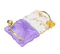Srliya Tavolozza di Nail Art in Resina, Forma del Quadrato con Mezzo Trasparente, Miscelare e Trasferimento di Smalto Colla, Ottimo per la Pittura, la Scuola per le Nail Art e L'uso (Viola)