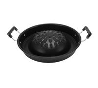 Srliya Thai BBQ Grill Pan 2 in 1 Non Attaccare Nemmeno Alluminio Riscaldante Chiamato Pannello a Carbone Grill per Esterno All'interno Dell'esterno (35 cm/13.78in nero)