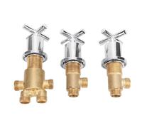 Srliya Valvola di Controllo Dell'Acqua per Bagno in Ottone e Acciaio Inossidabile G1/2 Filettatura Maschio Valvola Miscelatrice per Acqua Calda Fredda per Vasca da Bagno Maniglia da 3 Pezzi per