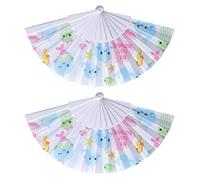 Srliya Ventaglio Portatile Pieghevole Set di 2 Adorabili Ventagli in Plastica Resistente con Motivo Animale per Mantenersi Freschi, Regalo Perfetto per le Vacanze