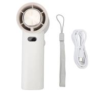Srliya Ventola di Raffreddamento Portatile Mini Ventola con Display Portatile con Ricarica USB Ad Alta velocità con Impacco di Ghiaccio per Viaggi All'aperto (Bianca)