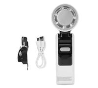Srliya Ventola Portatile di Raffreddamento Al Ghiaccio Display Digitale Ricaricabile a LED a 100 velocità Vel a Turbina a Mano Pieghevole con Luce a LED per Viaggiare All'aperto (Bianco)