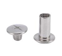 Srliya Viti Chicago Chicago 50 Set Viti Chicago M5 6x12x11mm Rivetti a Vite in Acciaio Inossidabile a Testa Piatta Tonda per Album di Ritagli di Artigianato in Pelle