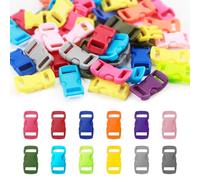 SRLWMYI 50PCS Mini Fibbie in Plastica da 9,5 mm Chiusure a Sgancio Rapido per Braccialetti Paracord Collari per Cani Zaini e Tende Accessori Multiuso per Progetti Fai-da-Te e Outdoor