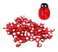 SRLWMYI Set 100 Mini Coccinelle in Legno 9x12mm - Decorazioni Fai-da-Te per Scrapbooking, Giardinaggio, Artigianato - Adesivi Colorati per Progetti Creativi - Accessori Decorativi di Alta qualità