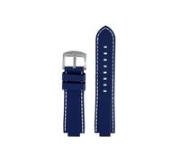 Srndsydak Adatto for Tissot PRX T137.407/T137.410 Super Player Orologio for orologio in gomma siliconica Nylon 26x12mm(Blue white pin buckle)